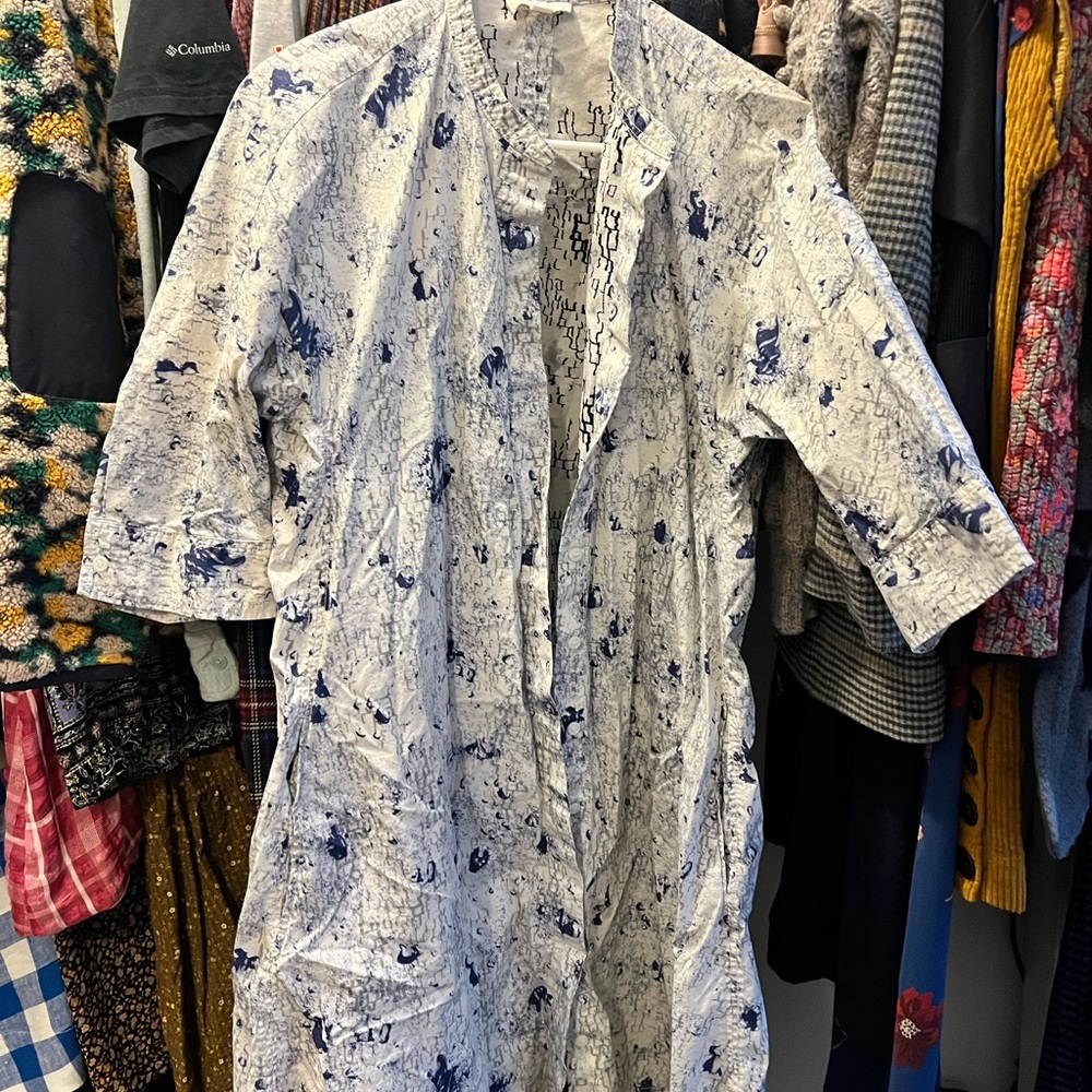 COS Blue and White Textured Coat summer  dress